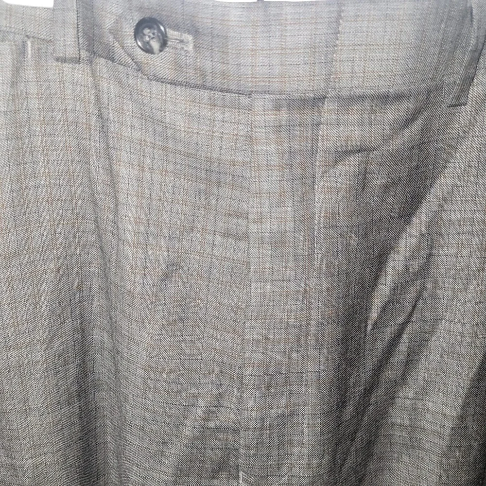 Hart Schaffner Marx 100% Wool Plaid‎ Dress Pants Mens 40R Grey Tailored Fit